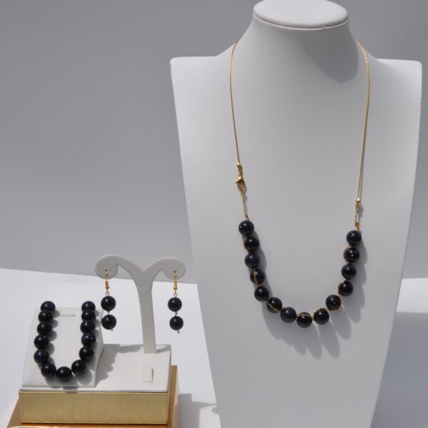 Yıldız Taşı Doğal Taş Kolye Bileklik ve Küpe Seti